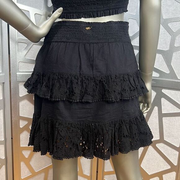 PQ Swim Midnight Ari Eyelet Top and Tired Mini Skirt NWT XS S (005) - Picture 12 of 16